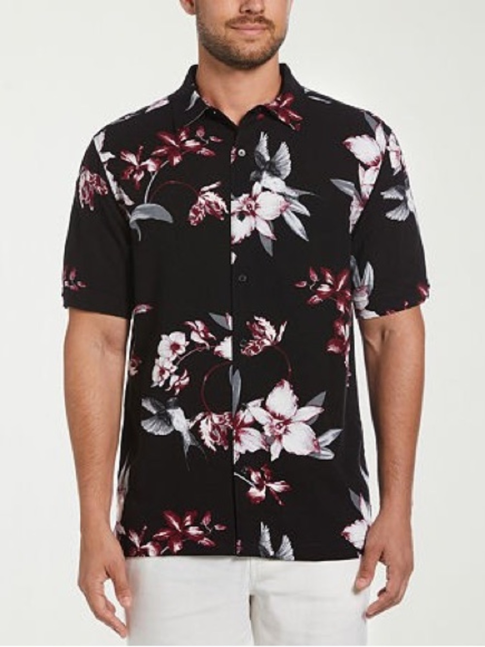 Cubavera Men's Relaxed-Fit Floral Print Short Sleeve NWT